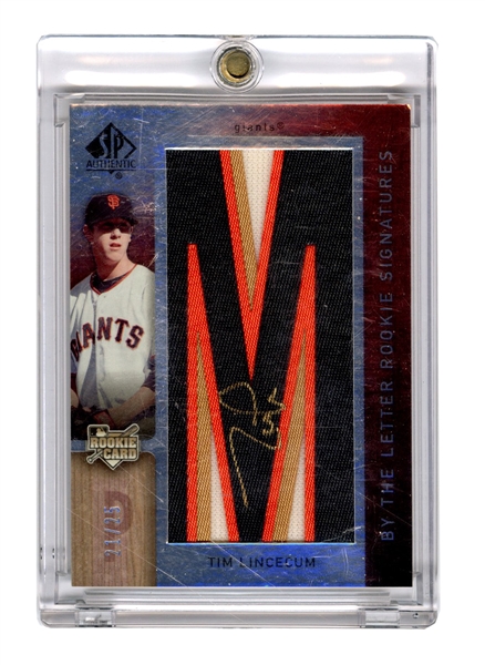 2007 SP Authentic By The Letter Signatures /25 Tim Lincecum Rookie