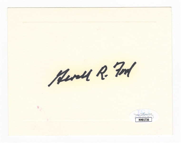 Gerald Ford Signed Note Card JSA