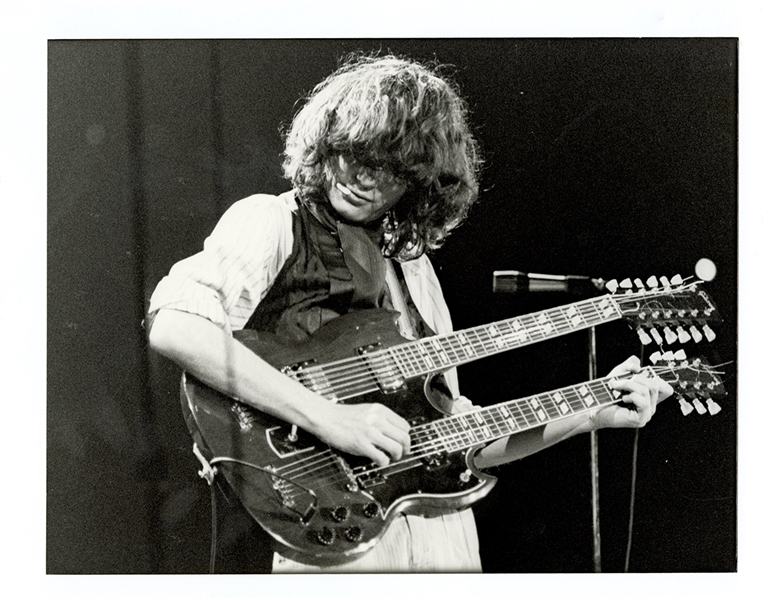 Led Zeppelin Original Jimmy Page Vintage Stamped Concert Photograph