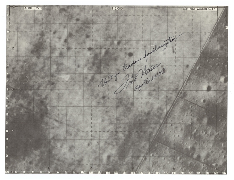 Apollo 13 Map Page Signed by Fred Haise Used For Training