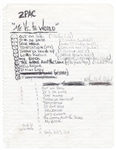 Tupac Shakur "Me Against the World" Signed 9 Times & Handwritten Album Tracklist