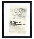 Korn Jonathan Davis Handwritten Lyrics