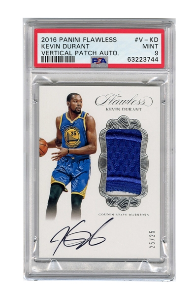 2016 Panini Flawless #V-KD Kevin Durant Vertical Patch-Auto (#25/25) PSA 9
