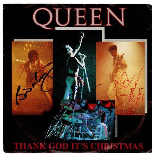 Queen Signed “Thank God It’s Christmas” Single JSA & REAL