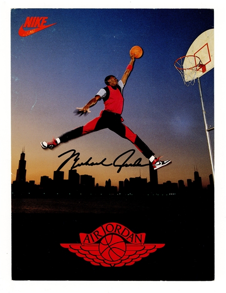 Michael Jordan Signed Nike Air Jordan Promotional Card