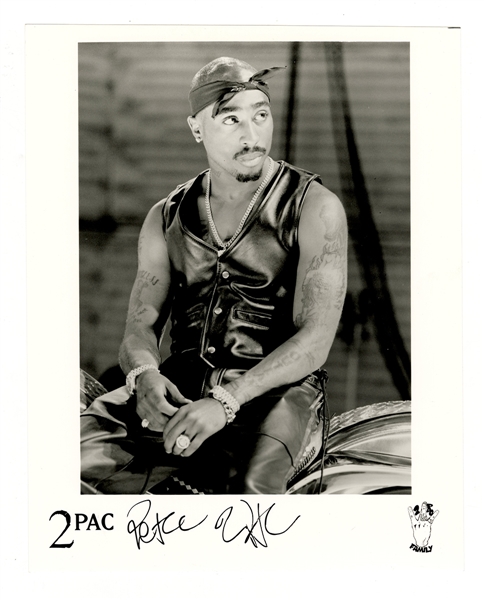 Tupac Shakur Publicity Photograph with Facsimile Signature