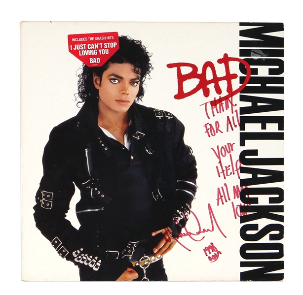 Michael Jackson Signed “Bad” Album JSA