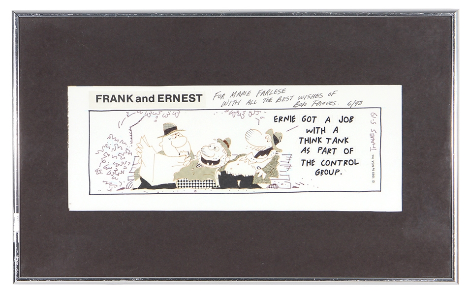 Frank and Ernest Original Comic Art Signed and Inscribed by Artist Bob Thaves