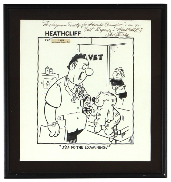 Heathcliff Original Comic Art Signed and Inscribed by George Gately