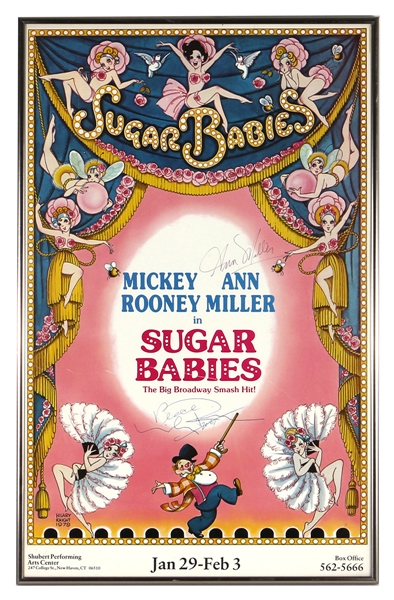 Ann Miller and Mickey Rooney Signed Sugar Babies Theatrical Poster