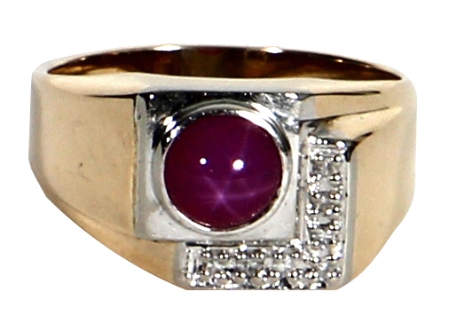 James Brown Owned and Worn Gold Ring with Pink Stone