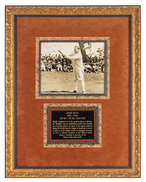 Babe Ruth Signed 8 x 10 Photograph JSA