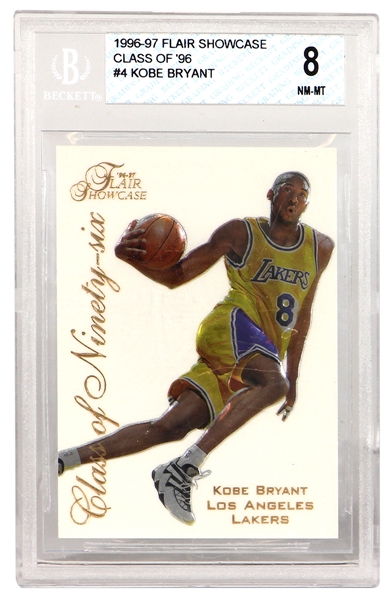 1996-97 Flair Showcase Kobe Bryant Class of ‘96 Rookie Card BGS 8 with Subgrades