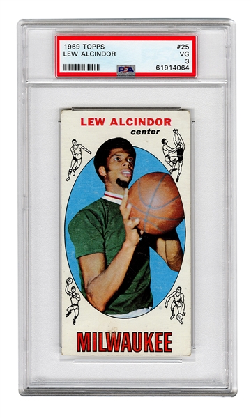 1969-70 Topps Lew Alcindor/Kareem Abdul-Jabbar Rookie Card PSA 3