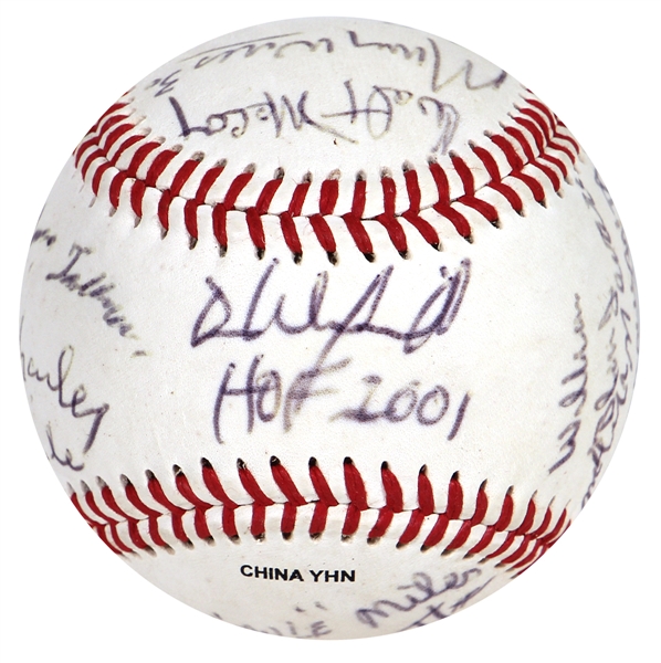 2008 MLB Special Draft Signed Baseball with Dave Winfield, Walter McCoy, Don Newcomb, and Maury Wills
