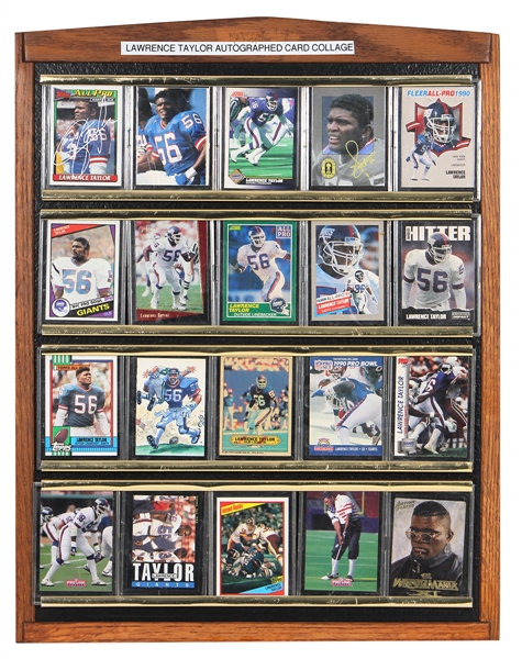 Lawrence Taylor 20-Card Collage with Two Signed Cards