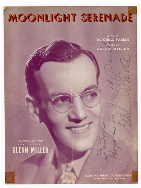 Glenn Miller Signed and Inscribed “Moonlight Serenade” Sheet Music