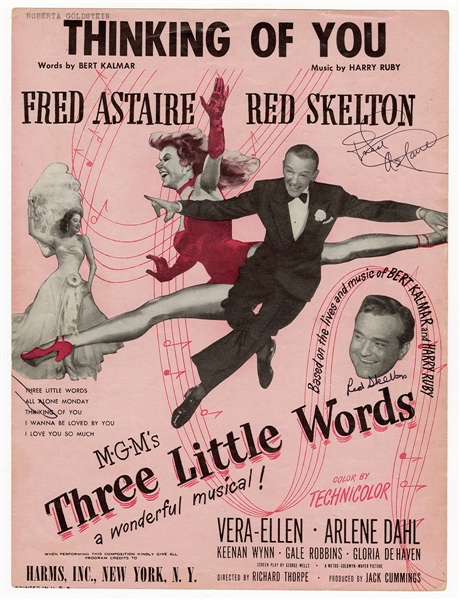 Fred Astaire and Red Skelton Signed “Thinking of You” Sheet Music