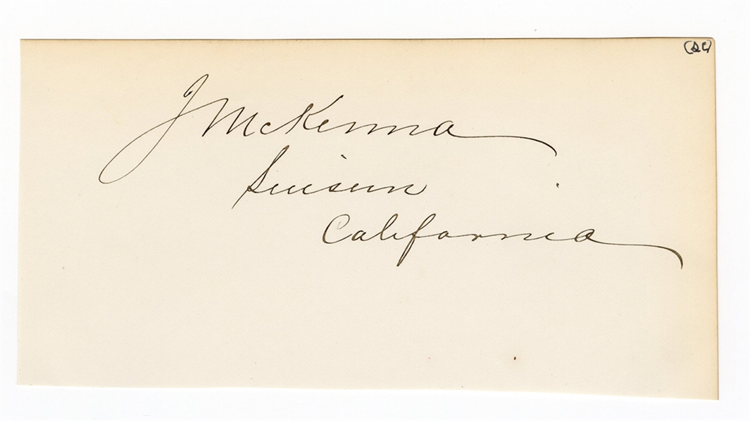 Joseph McKenna Cut Signature (Supreme Court Justice)