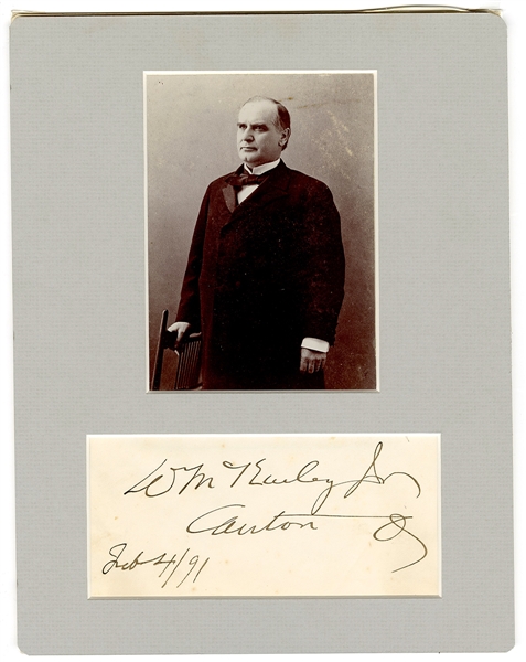 William McKinley Cut Signature (Dated 1891)