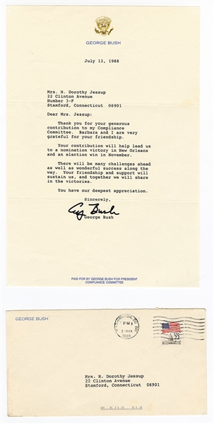 George H.W. Bush Signed Letter 1988