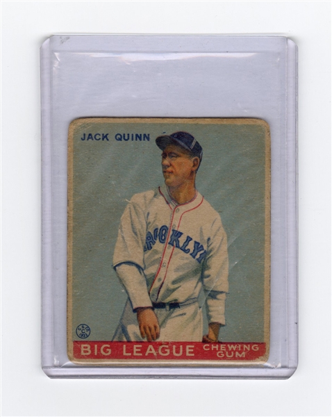 1933 Goudey Big League Chewing Gum Jack Quinn