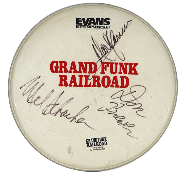 Grand Funk Railroad Band Signed Drumhead