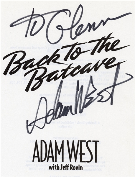 Adam West Signed “Back to the Batcave” Book