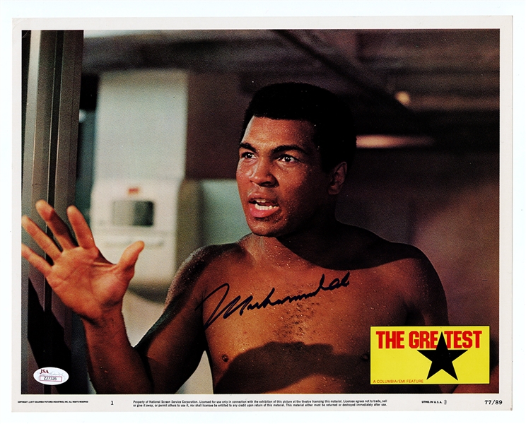 Muhammad Ali Signed Photograph from “The Greatest” with 7 Other Movie Photos JSA