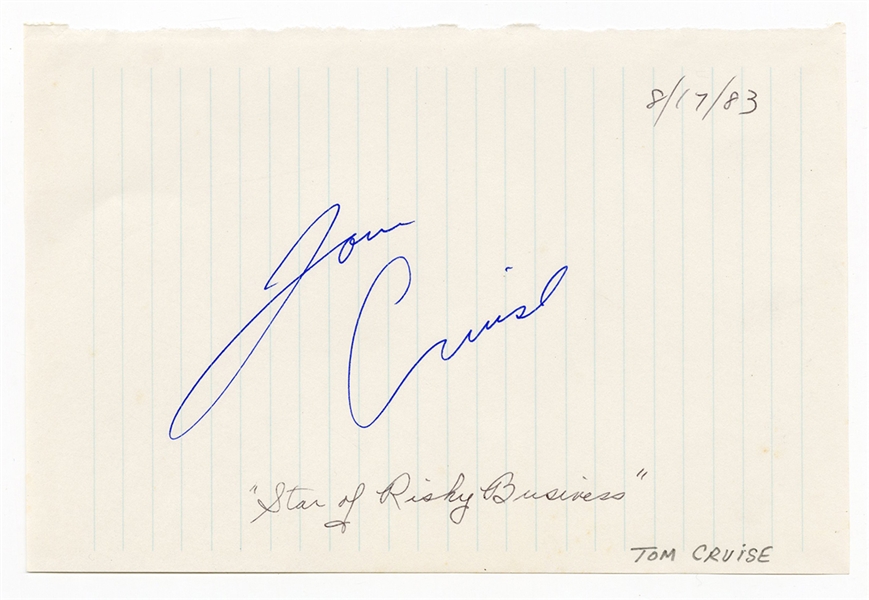 Tom Cruise Vintage Signed Notebook Paper