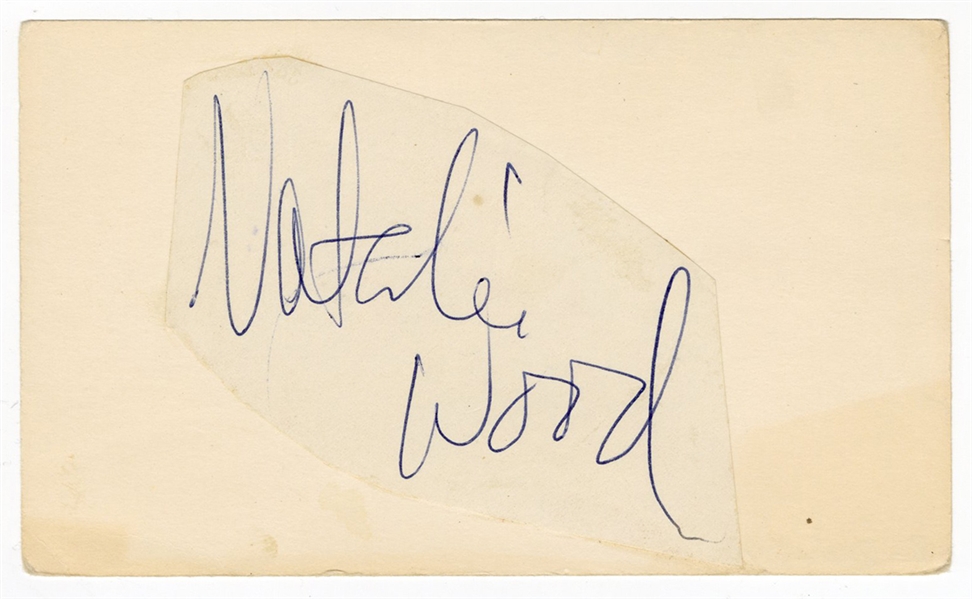 Natalie Wood Signed Index Card