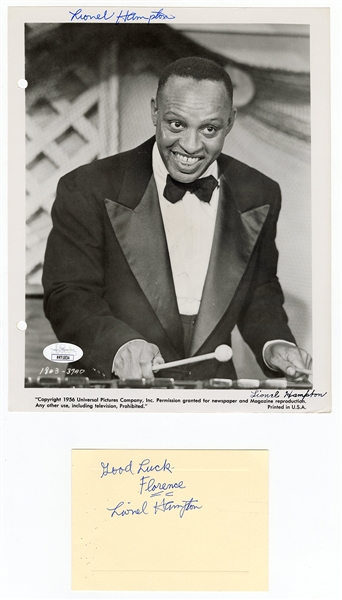 Lionel Hampton Signed Photograph and Cut Signature JSA