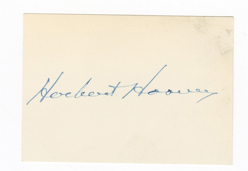 Herbert Hoover Cut Signature JSA