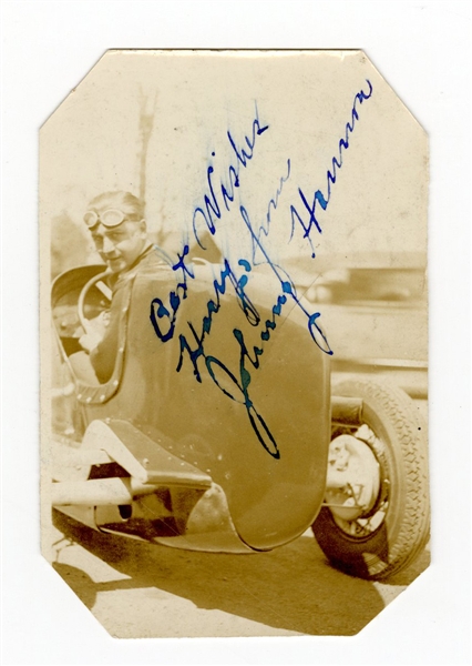 Johnny Hannon (d. 1935) Race Driver / Boxer Indianapolis 500 Signed Photograph