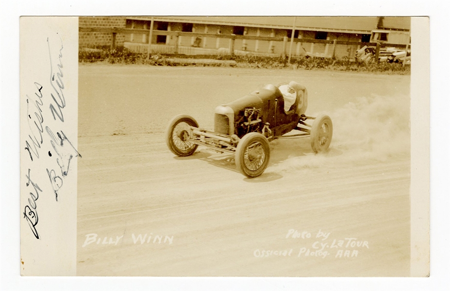 Billy Winn (d. 1938) Indianapolis 500 Driver Signed RPPC