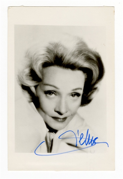 Marlene Dietrich Signed Photo Postcard JSA