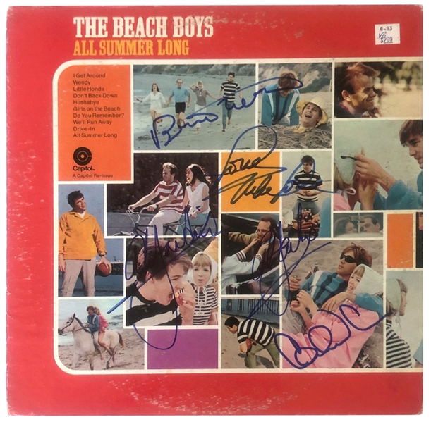 Beach Boys Band Signed "All Summer Long" Album JSA