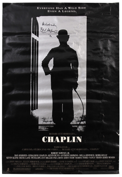 Richard Attenborough Signed “Chaplin” Movie Poster
