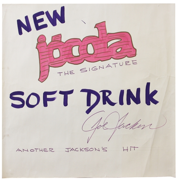 Joe Jackson Signed “jocola” Soft Drink Poster