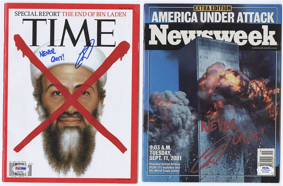 U.S. Navy Seal Robert J. O’Neill Signed Time & Newsweek 9/11 Magazines PSA/DNA, PSA