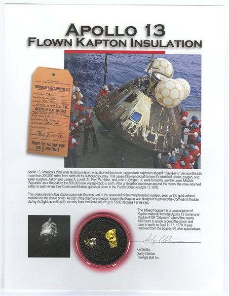 Historic Apollo 13 Flown Kapton Insulation