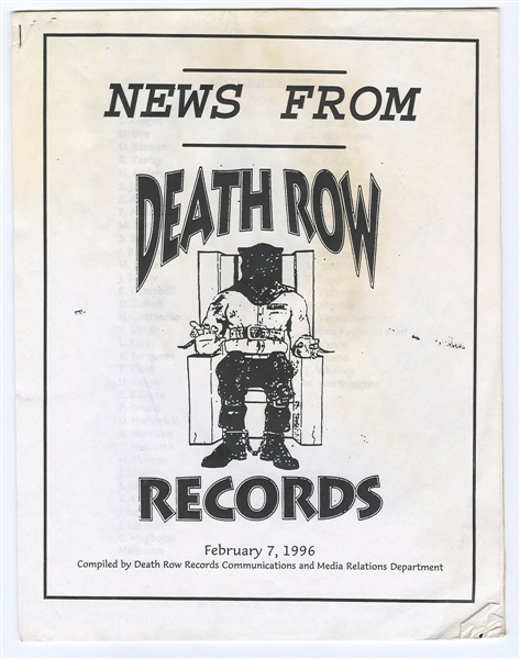 Death Row Records Original 1996 Newsletter