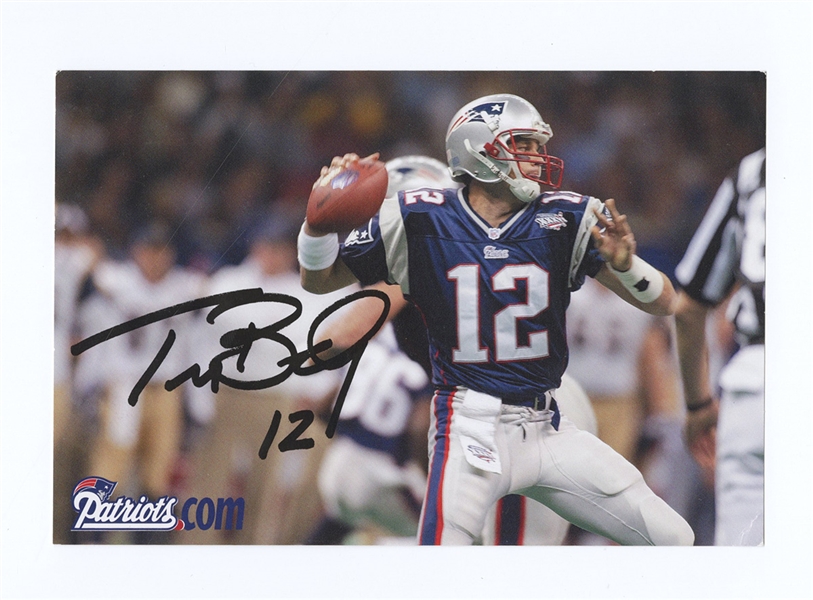 Tom Brady Twice-Signed Promotional Photo Card