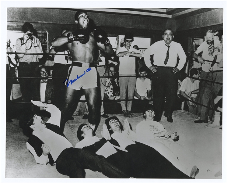 Muhammad Ali Signed Photograph with The Beatles