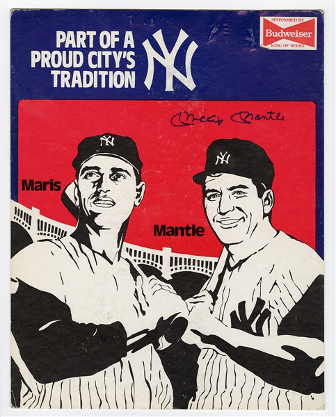 Mickey Mantle Signed 1960’s New York Yankees Promotional Display Standee