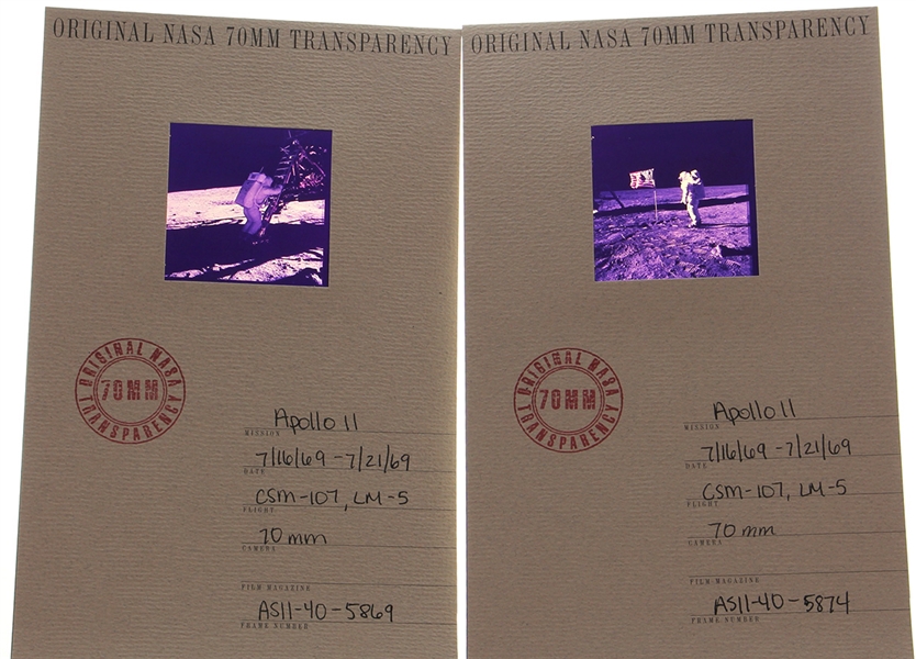 Apollo 11 Original NASA 70mm Transparencies (2)