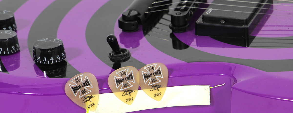 Lot Detail Zakk Wylde Signed Stage Used Purple Guitar