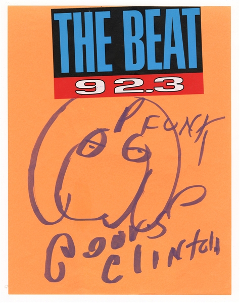 George Clinton Self-Portrait Drawing & Autograph Archive