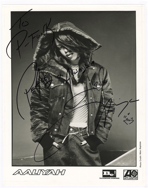 Aaliyah Signed & Inscribed Promotional Photograph JSA