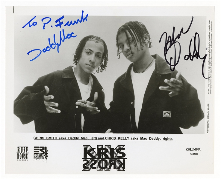 Kris Kross Chris Smith and Chris Kelly Signed Promotional Photograph